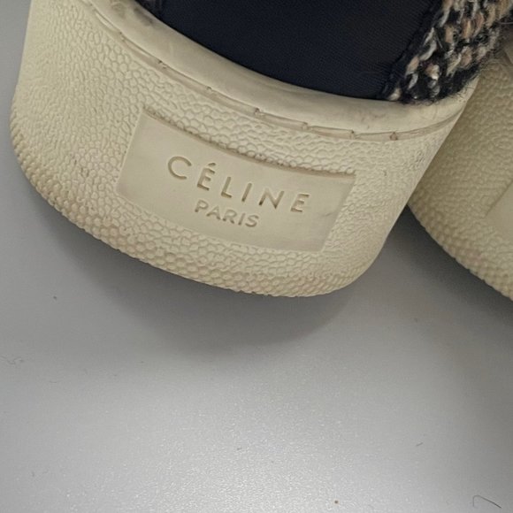 CELINE Skake Sneakers Tweed Platform Slip Ons38 - Picture 7 of 14